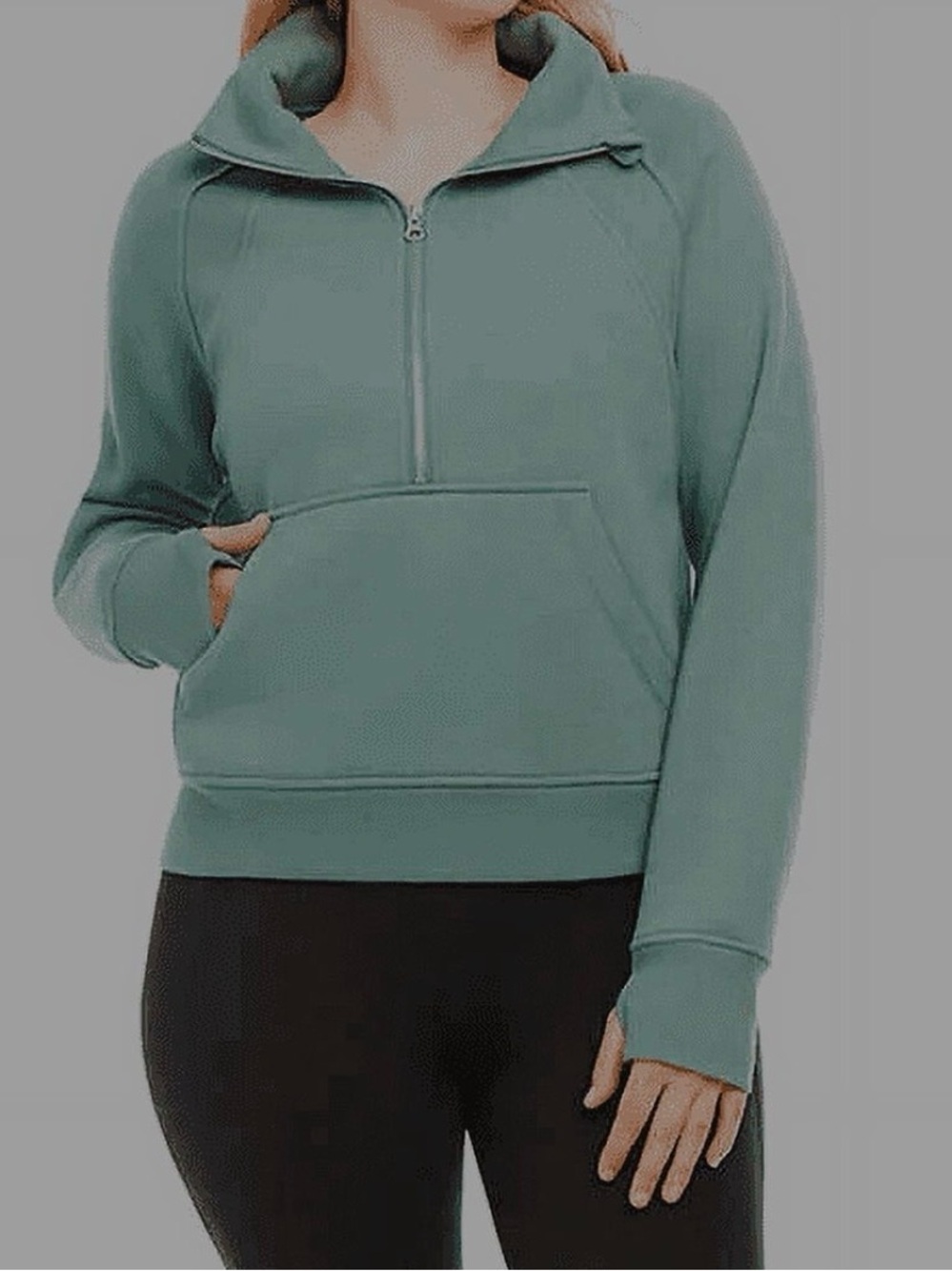 2-Pack Danskin Seafoam Green & Tan Medium Half-Zip Hoodie Sweatshirts